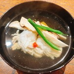 御料理 ふじ田 - 焼きナス 九州のはも 梅肉 松茸 いんげん