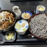 和食処 味彩 - しょうがだれ唐揚げ丼とごま蕎麦膳（蕎麦大盛）