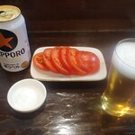 醤武屋 - 黒ラベルとトマト