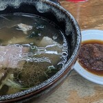 豊中麺哲 - つけ汁到着