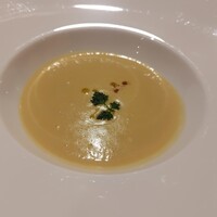 フォーシーズン - 鳴門金時と玉葱のポタージュ(きのこ苦手なので事前に伝えて変更してもらいました！)