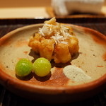 神楽坂 石かわ - マナガツオのかき揚げ 銀杏 2014.10.1x