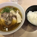 麺屋一燈 - キノコと清湯(塩)＋小ライス