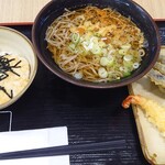 小木曽製粉所 - 料理写真:ミニとろろ丼290円、温かけそば680円、エビ天230円、なす天140円