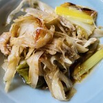 山清水 - 鴨の出しが染み込んだ陶板焼きに入ってた野菜