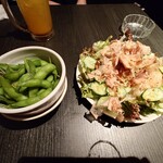 鶏っこ商店 - 先付け  枝豆  サラダ