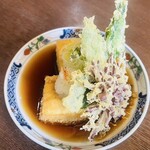 山清水 - 揚げ出し豆腐（村杉、川上豆腐店の豆腐を使用した）