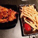 鶏っこ商店 - 先付け  唐揚げ  ポテトフライ