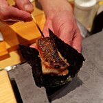 立ち喰い鮨 人人 - ホッケの手巻寿司