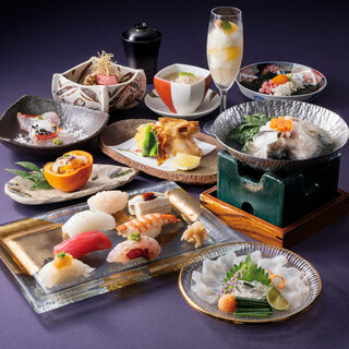 冬の味覚を堪能できる全11品の会席【河豚（フグ）鮨会席】