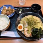 ばんちょう - 海鮮ざるラーメン、からあげごはんセット