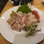 五縁 - 料理写真:地鶏ももタタキ有田醤油