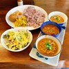 初台スパイス食堂 和魂印才たんどーる - 【カレー3種盛りのセット】(¥1980)、【スパイス味玉】(¥180)