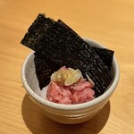 すしやのたい悟 - 中落ち× エシャロット！エシャトロ巻きのシャリなしバージョンლ(´ڡ`ლ)おつまみに最高ー❤️