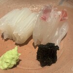 日本料理 晴山 - 淡路剣先いか、鯛