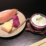 味道楽 - 2014ver. フルーツとデザート(洋ナシのムースとぶどうのゼリー）