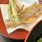 つぼみ家 四谷店 - インゲン、茄子、揚げたてサクサク