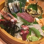 Uotami Moriya Higashiguchi Ekimae Ten - メニューに比べると貧盛り付けにセンスなし。