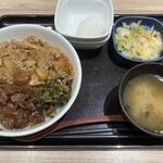 吉野家 - 肉だく牛魯肉飯 + お新香・味噌汁セット
