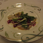 ヴァンセーヌ - ５８００円コースの魚料理。カルパッチョ。