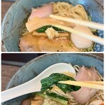 らーめん 楓 - シャキッとメンマ、青菜（小松菜かな？）