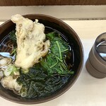 よつば - ほうれん草そば¥500と舞茸天¥150
