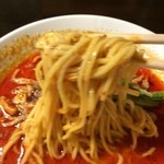 175°DENO担担麺 - 【2014年07月】担担麺（汁有）すごく痺れるの麺アップ、手ぶれメンゴ(^_-)-☆