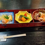 池田養魚場渓流館 - つき出し３品