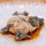 美味いもん屋 わ多なべ - 2025.9 いわき梅田水産 初物天然トラフグ 身の湯引きとてっぴ胡麻醤油