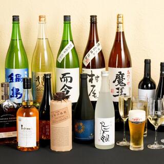 日本ワイン、日本酒から幻の焼酎まで取り揃え豊富です