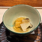 虎白 - 鮑と雲丹　焼き茄子