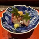 ななにん - 赤雲丹入り刺身盛合せ