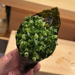 すしぎん - いわしネギ手巻 1本¥300