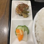 わ楽 - 茄子の味噌炒め、お新香