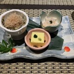 柏 鮨 柏雲 - まずは小鉢たち