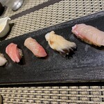 柏 鮨 柏雲 - 5貫到着　with ガリ