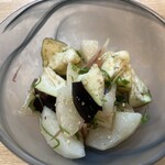晴れ晴゛れ - 水ナスと梨とミョウガのさっぱり和え