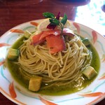 タントベルデ - サーモンとアボカドのジェノベーゼ。サラダお惣菜バイキング、ドリンクバー、ジェラートバイキング、スープ付き