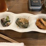 創作屋 港町 - 料理は前菜３種の盛り合わせからスタートです。