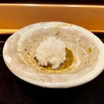 小笹寿し - 鮑肝醤油和え シャリ投入〜