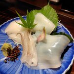 田舎小屋 - イカ刺(ケンサキかな？)