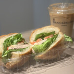 DEAN & DELUCA - Smorked Ahi Sandwich    Iced Cafe Latte