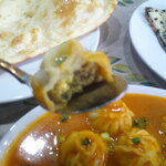 Eg Dine - マンゴーラッシー ＆ スープモモ ＆ プレーンナン ＆ チョコレートナン