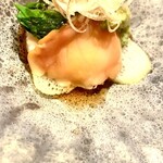 草屋根の宿 龍のひげ - 帆立と野菜の取り合せ〜