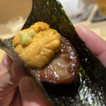 恵比寿 鮨 はつめ - 脳天ウニドック