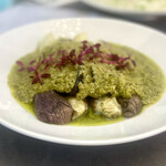 館山美食倶楽部 - ■青椒皮蛋烧茄子■ 蒸しナスと皮蛋の青唐辛子ソース