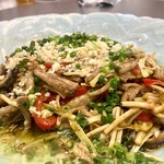 館山美食倶楽部 - ■茭白韭黄鳝丝■ 田鰻とマコモダケと黄韮の杭州炒め