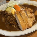 カレーショップ きよ - 合い盛りハーフカツカレー