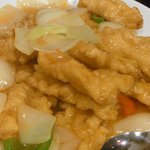 竹園 - ぶつ切り魚肉の甘酢かけ\580