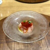 十皿 - 甘海老のマリネ　トマトのソルベ
